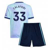 Camisa de Futebol Arsenal Riccardo Calafiori #33 Equipamento Alternativo Infantil 2024-25 Manga Curta (+ Calças curtas)